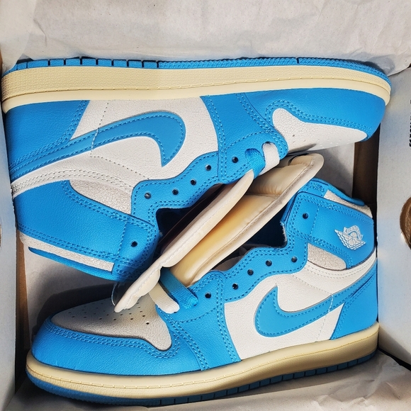 Kids Sz 3Y Air Jordan 1 Retro High OG (PS) Dk Powder Blue - Picture 4 of 11